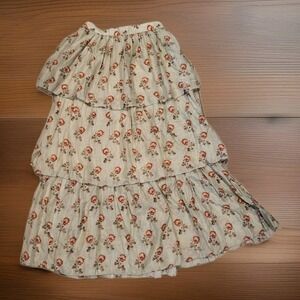 Mint Green Floral Layered Flowy Fairy Boho Lightweight Maxi Skirt Sz 10